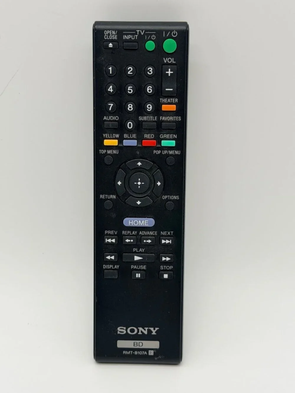 Sony BD RMT-B107A Remote Control For Blue Ray DVD BDP-BX37 BDP-S270 OEM Genuine